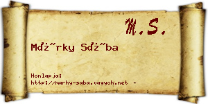 Márky Sába névjegykártya